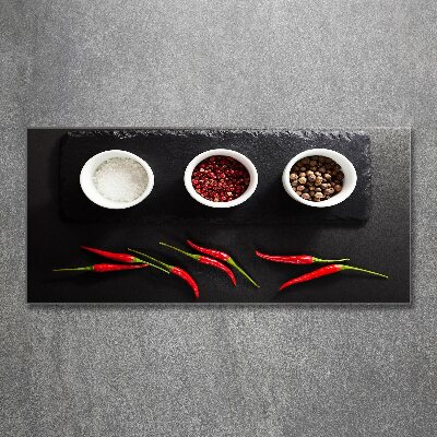 Tableau sur verre acrylique Epices et piment