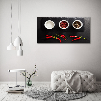 Tableau sur verre acrylique Epices et piment