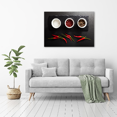 Tableau sur verre acrylique Epices et piment