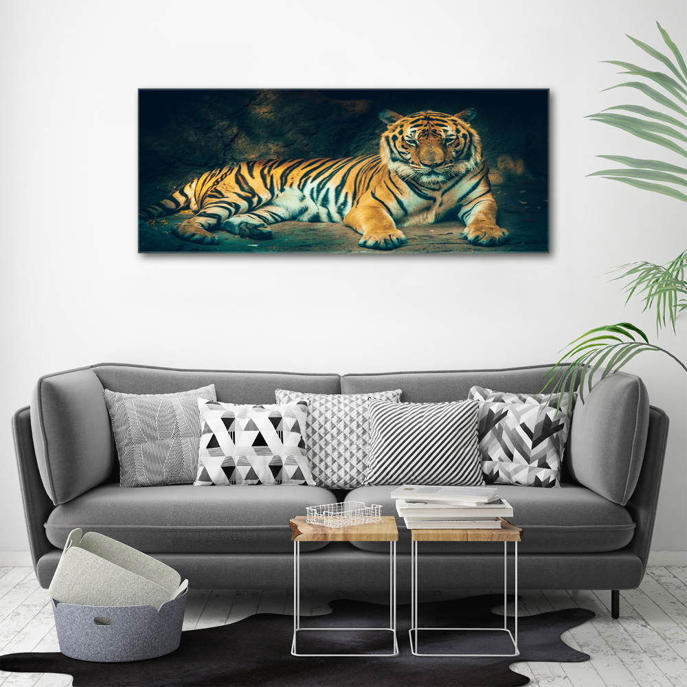 Acrylique tableau Tigre dans une grotte