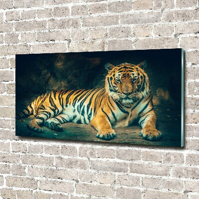 Acrylique tableau Tigre dans une grotte