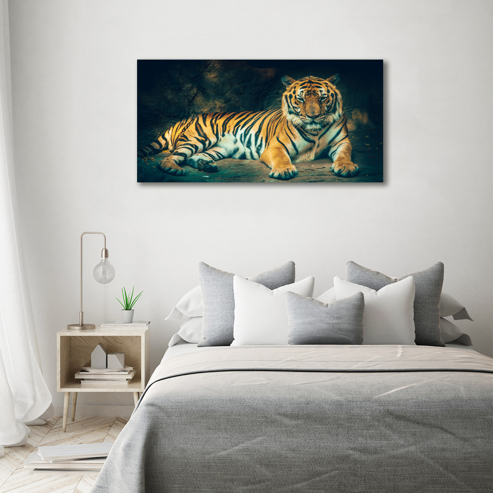 Acrylique tableau Tigre dans une grotte