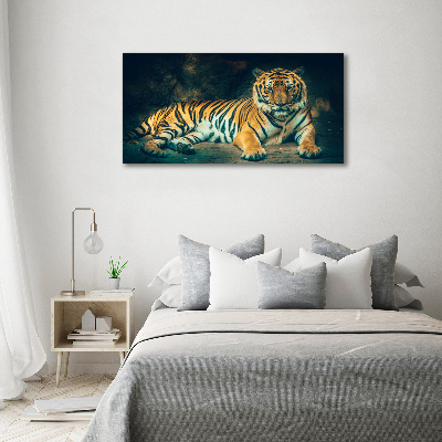 Acrylique tableau Tigre dans une grotte