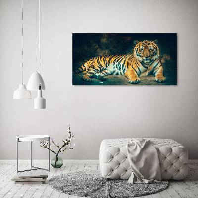 Acrylique tableau Tigre dans une grotte