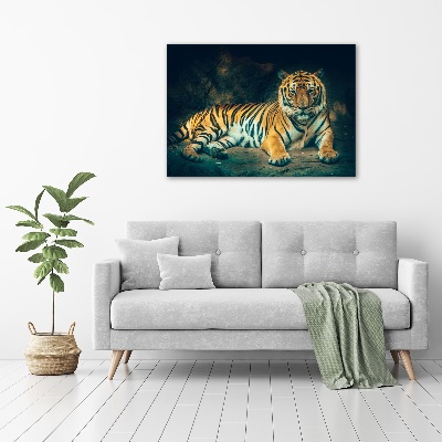 Acrylique tableau Tigre dans une grotte