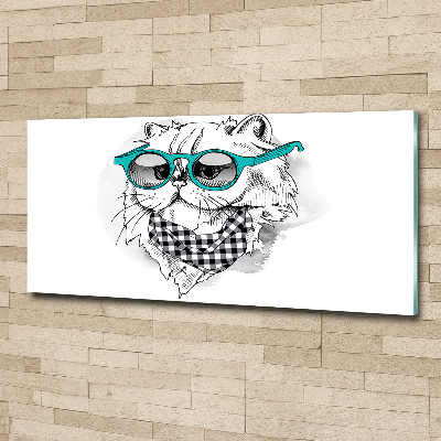 Tableau en acrylique Chat en lunettes