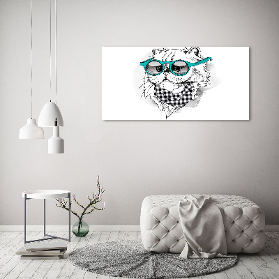 Tableau en acrylique Chat en lunettes