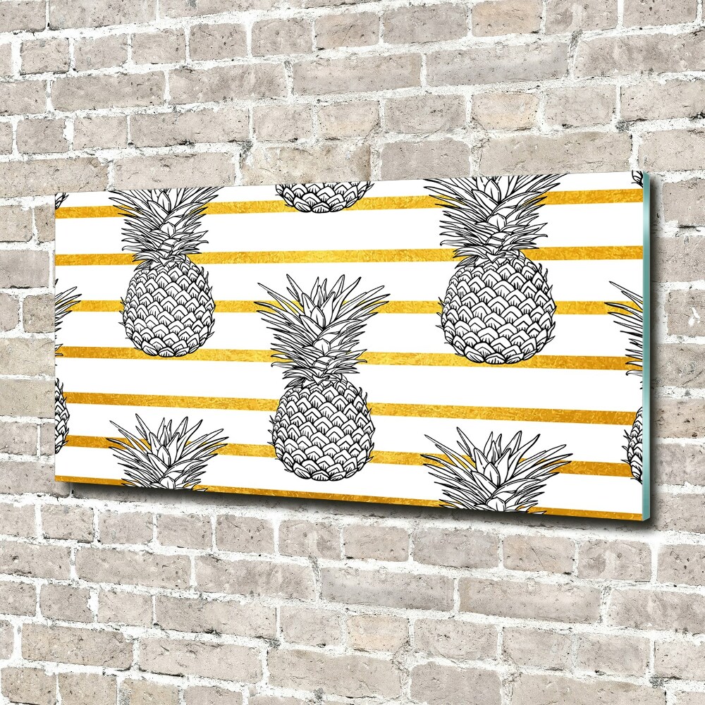 Tableau acrylique Ananas rayés