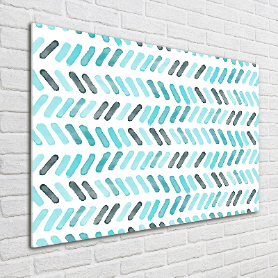 Tableau acrylique Chevrons bleus