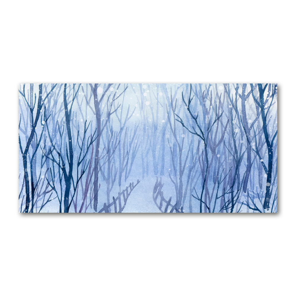 Acrylique tableau Forêt en hiver