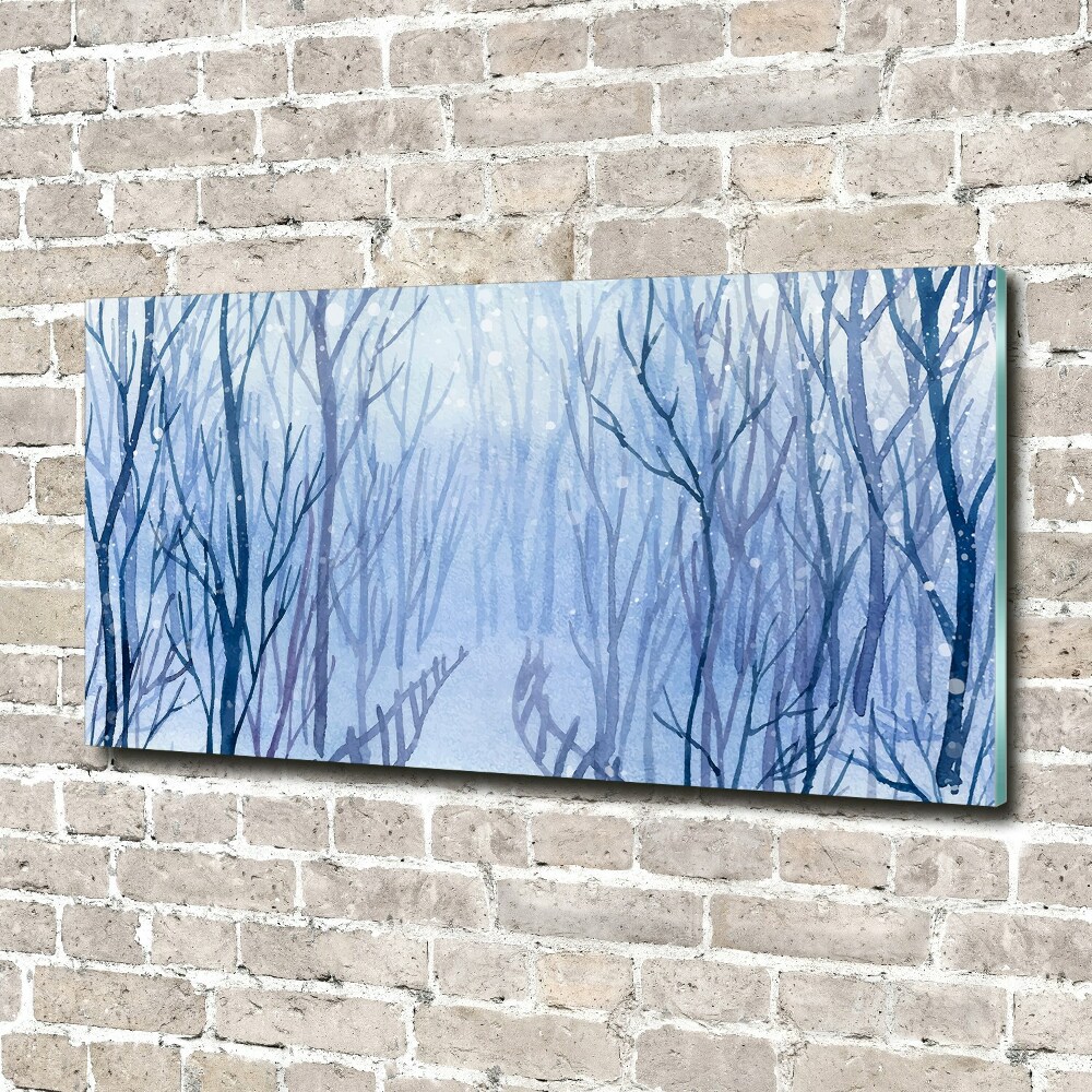 Acrylique tableau Forêt en hiver