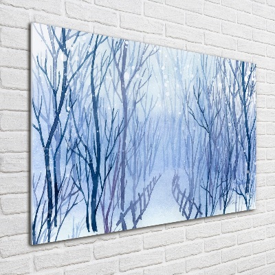 Acrylique tableau Forêt en hiver