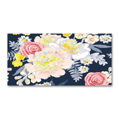 Tableau verre acrylique Design floral