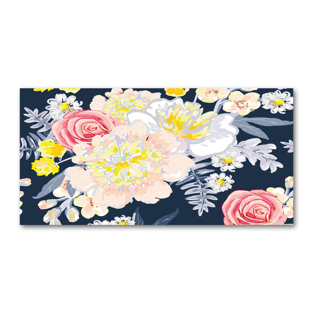 Tableau verre acrylique Design floral