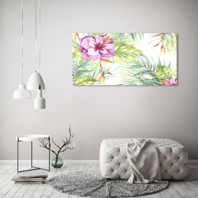 Tableau sur verre acrylique Les fleurs hawaïennes