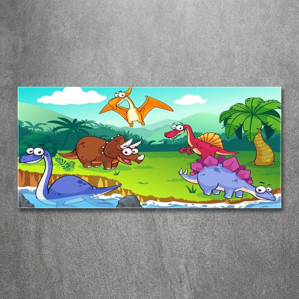 Tableau verre acrylique Dinosaures