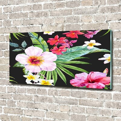 Acrylique tableau Les fleurs hawaïennes