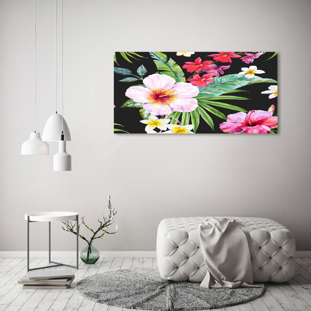 Acrylique tableau Les fleurs hawaïennes