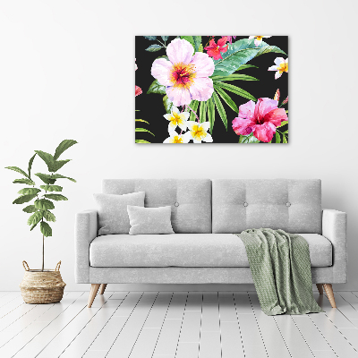 Acrylique tableau Les fleurs hawaïennes