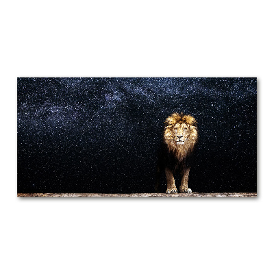 Tableau en acrylique Lion sur fond d'étoiles