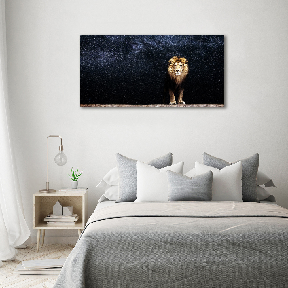 Tableau en acrylique Lion sur fond d'étoiles