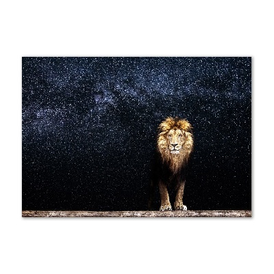 Tableau en acrylique Lion sur fond d'étoiles