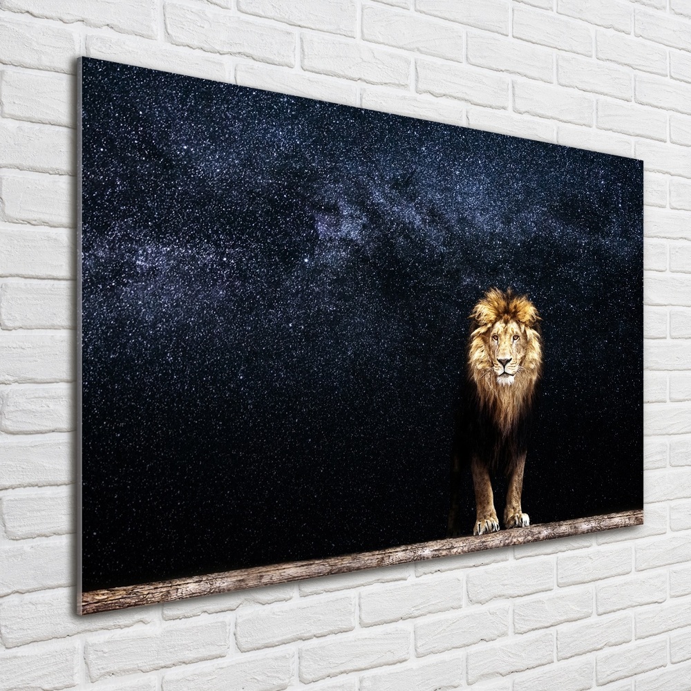 Tableau en acrylique Lion sur fond d'étoiles