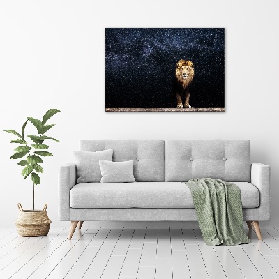 Tableau en acrylique Lion sur fond d'étoiles