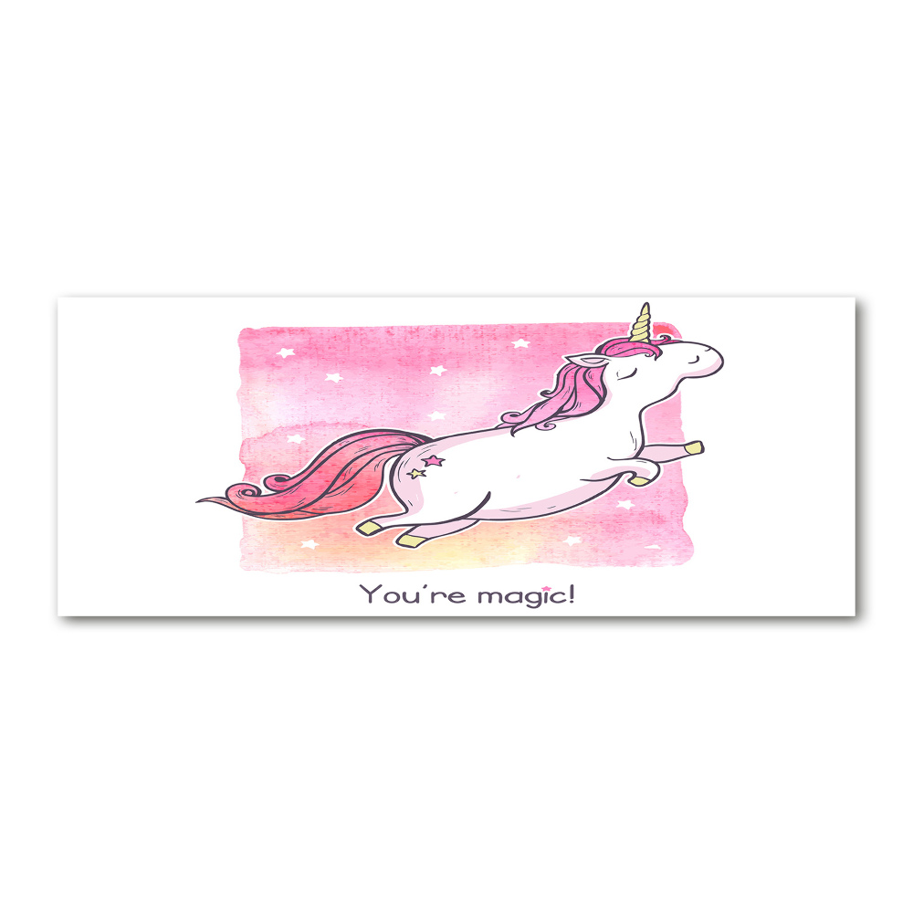 Tableau acrylique Licorne rose