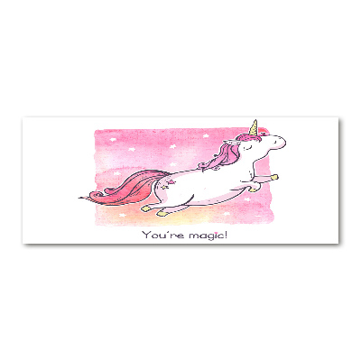 Tableau acrylique Licorne rose