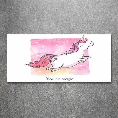 Tableau acrylique Licorne rose