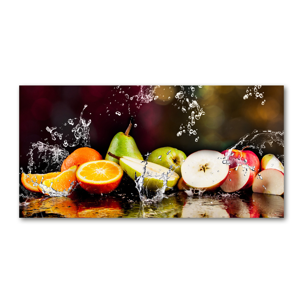 Tableau sur verre acrylique Fruits et eau