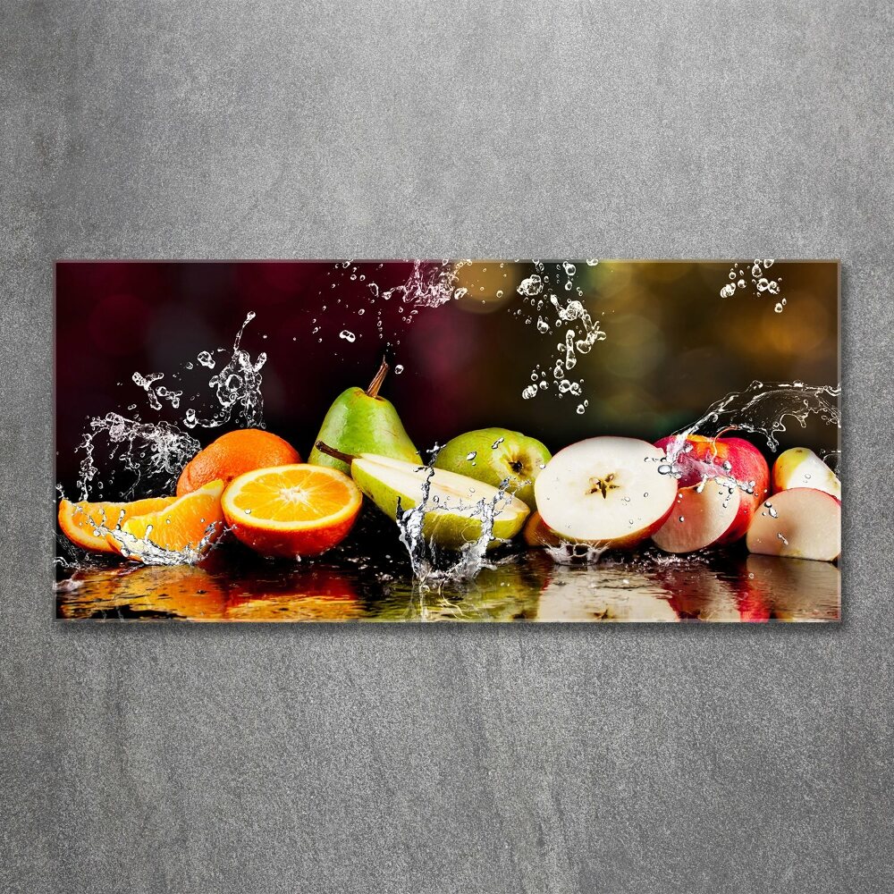 Tableau sur verre acrylique Fruits et eau