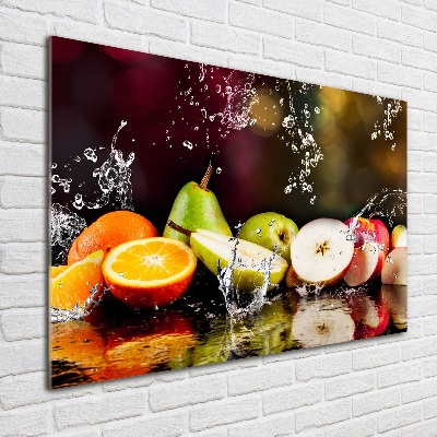 Tableau sur verre acrylique Fruits et eau