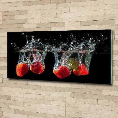 Tableau acrylique Fraises sous l'eau