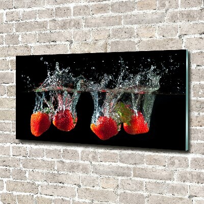 Tableau acrylique Fraises sous l'eau