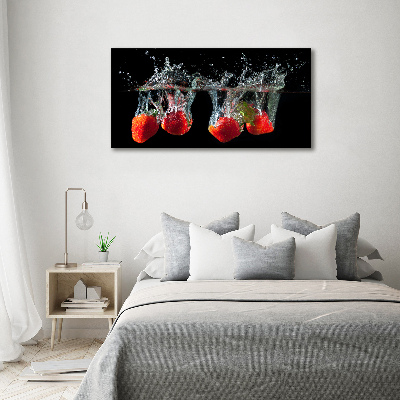 Tableau acrylique Fraises sous l'eau