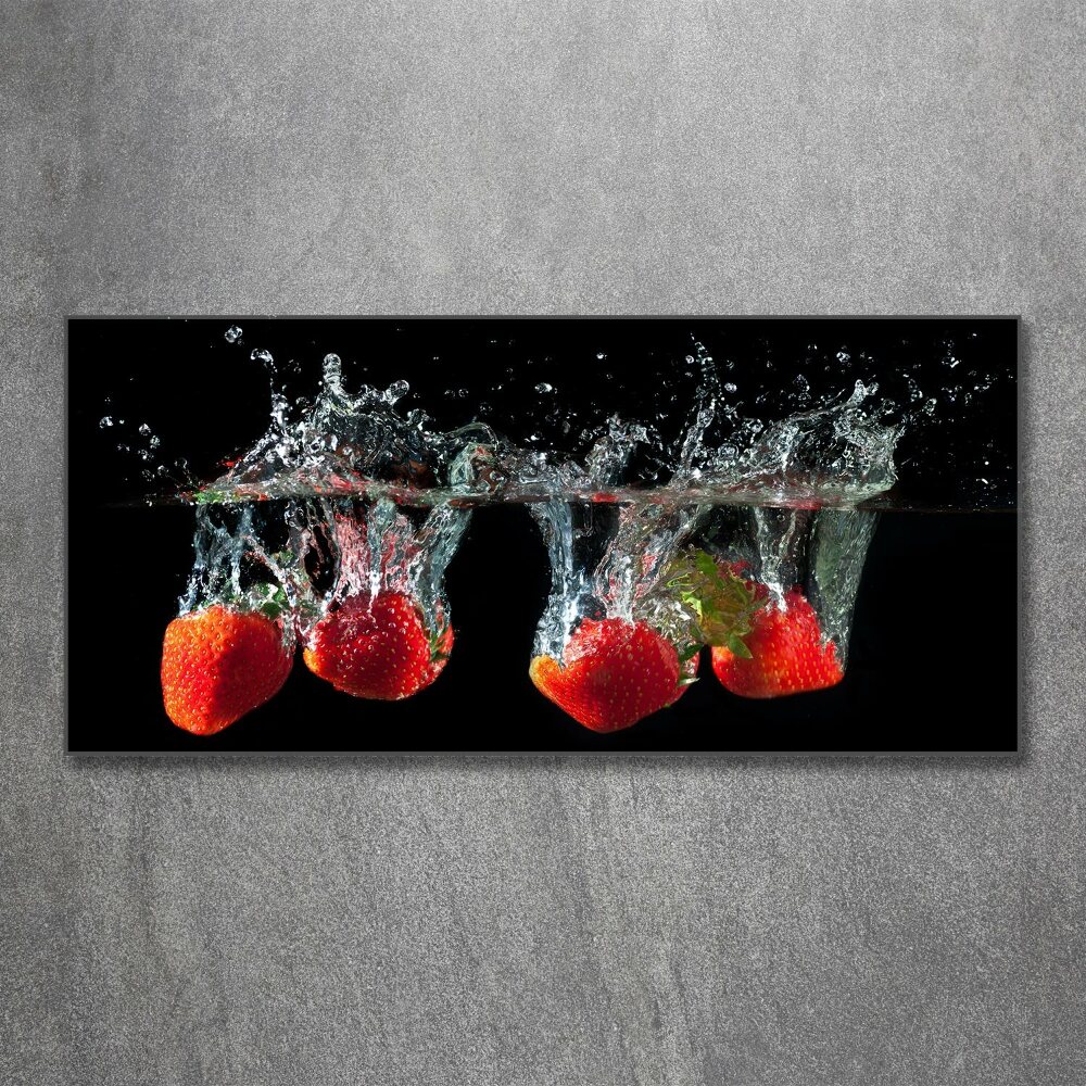 Tableau acrylique Fraises sous l'eau