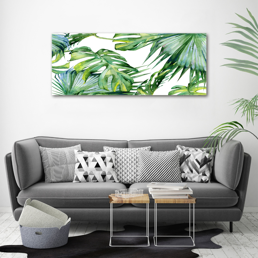 Acrylique tableau Feuillets tropicaux