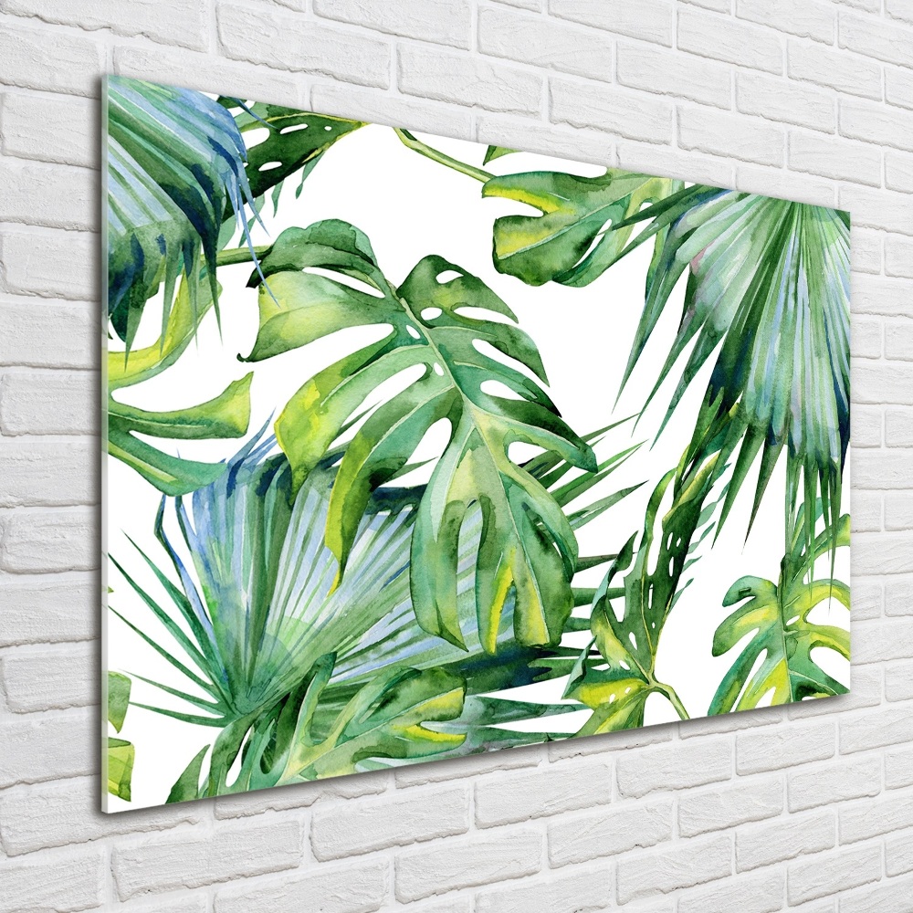 Acrylique tableau Feuillets tropicaux