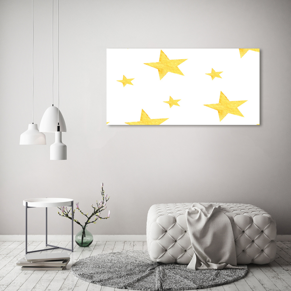 Tableau sur verre acrylique Étoiles jaunes