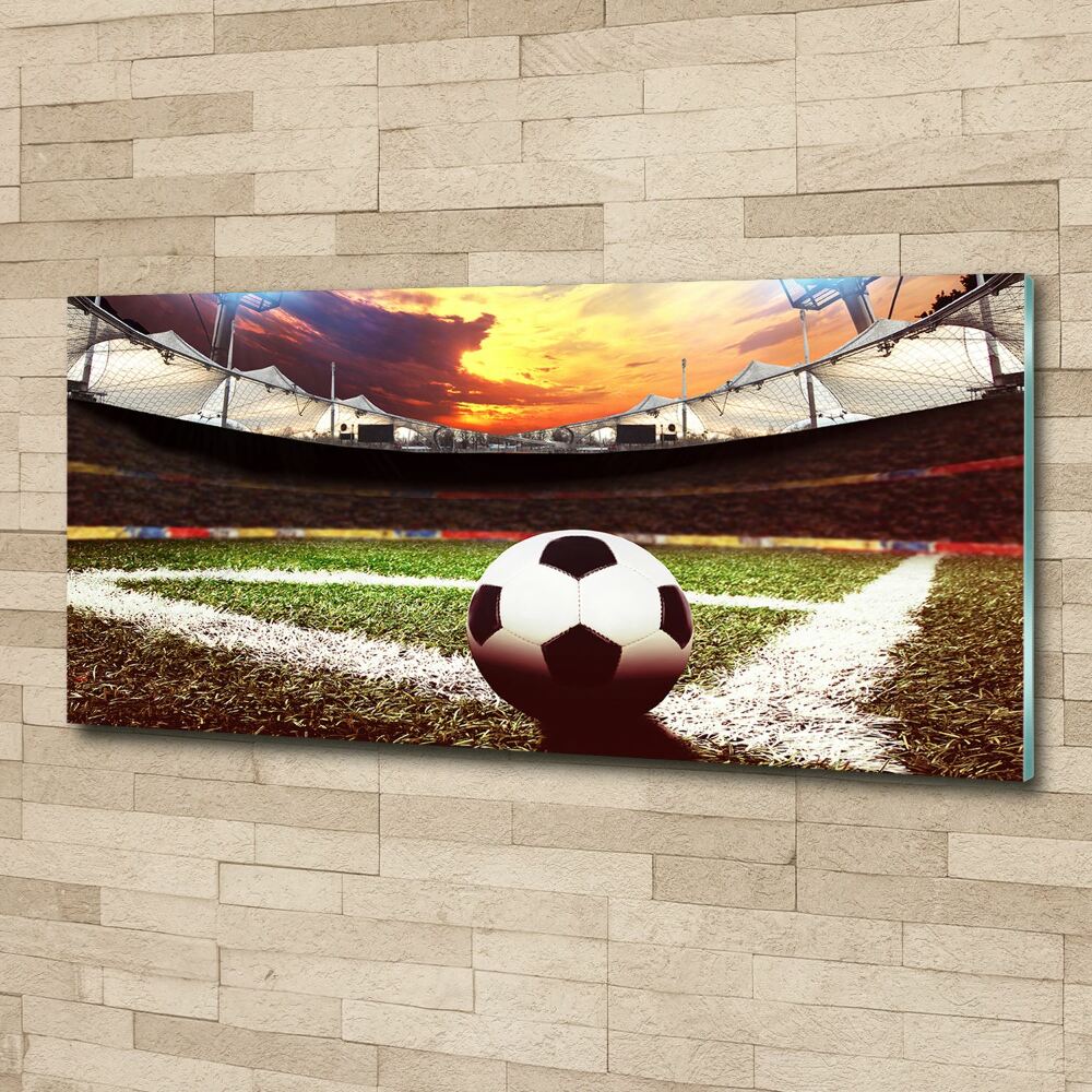 Tableau verre acrylique Football sur le stade