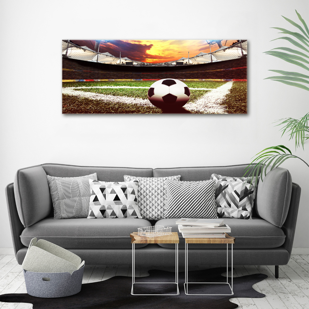 Tableau verre acrylique Football sur le stade