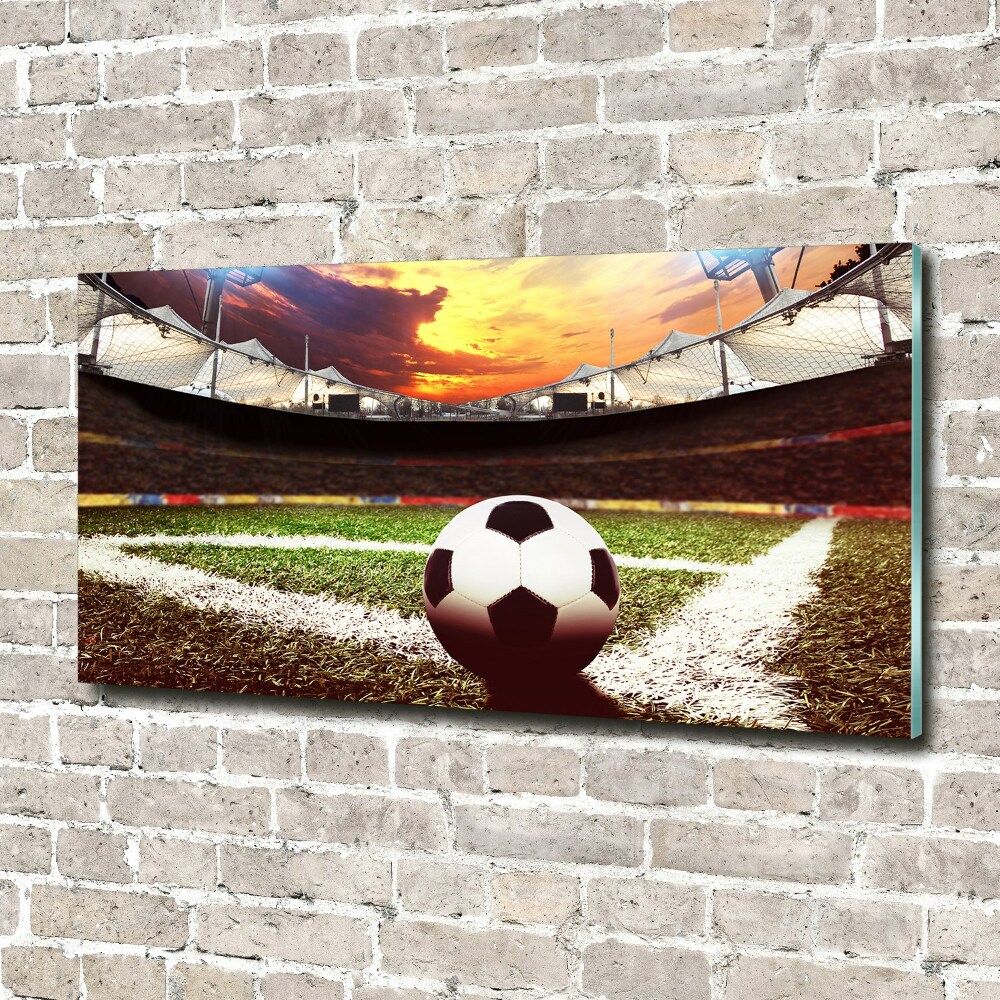 Tableau verre acrylique Football sur le stade