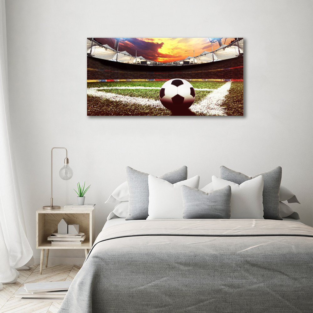 Tableau verre acrylique Football sur le stade