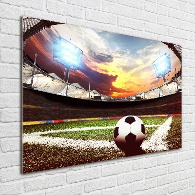 Tableau verre acrylique Football sur le stade