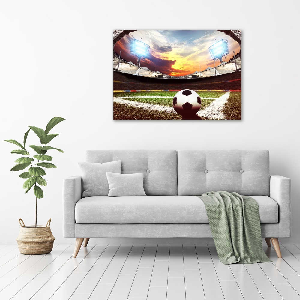 Tableau verre acrylique Football sur le stade