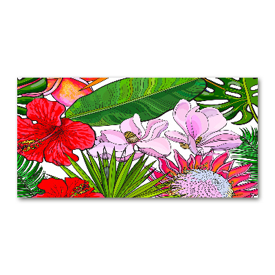 Tableau en acrylique Fleurs hawaïennes