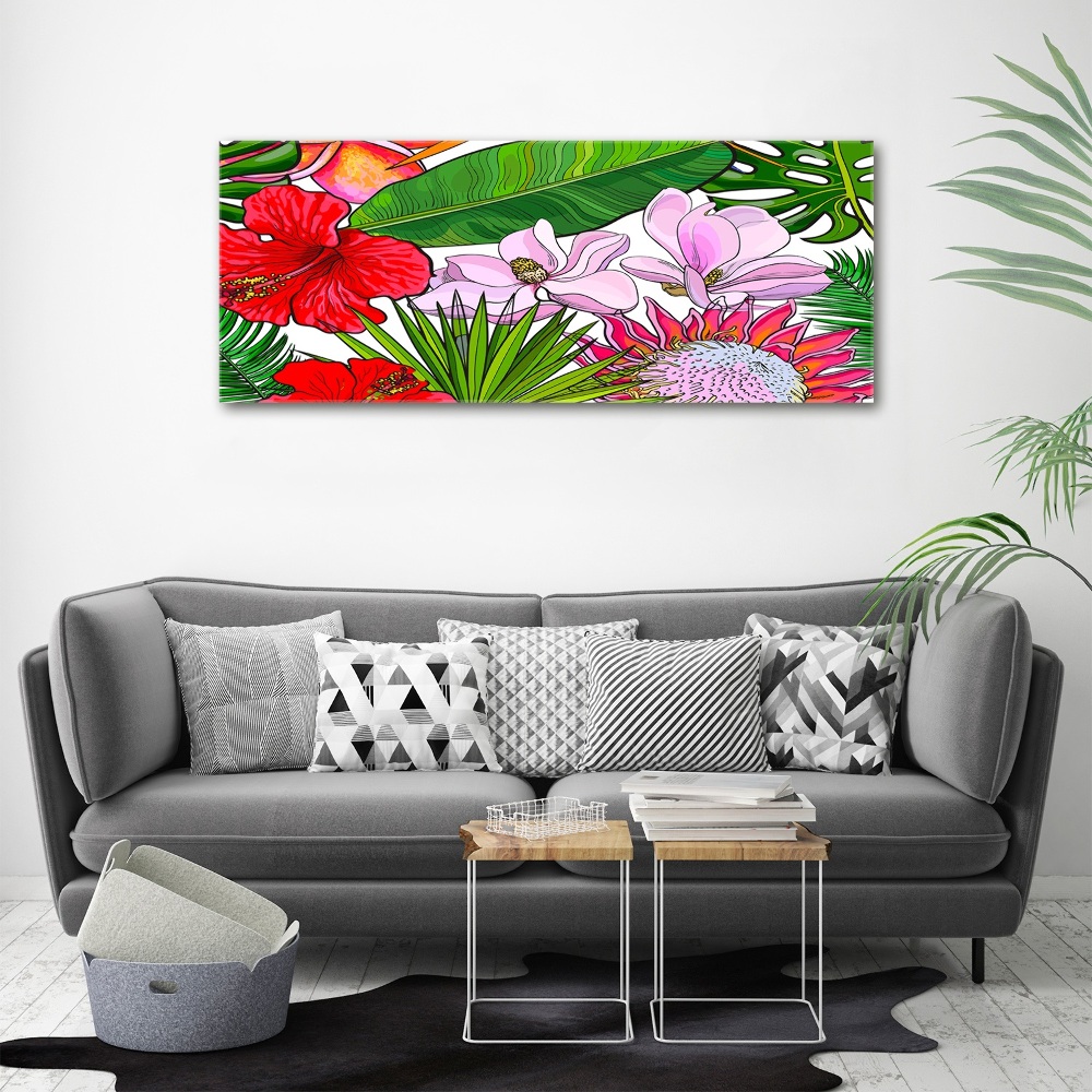 Tableau en acrylique Fleurs hawaïennes