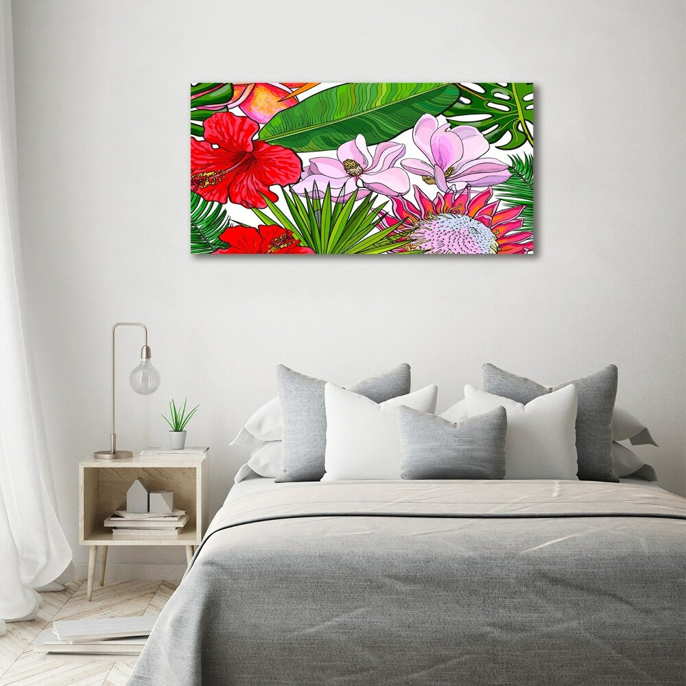 Tableau en acrylique Fleurs hawaïennes